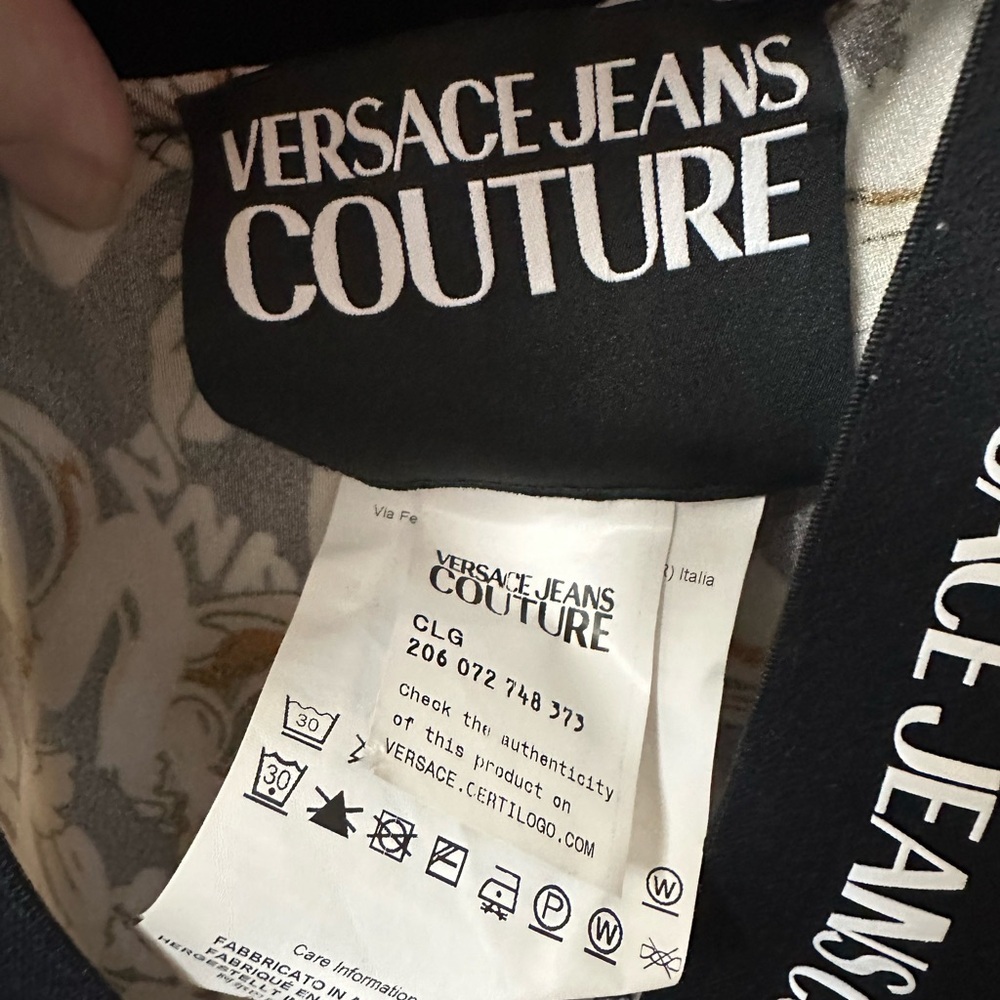 Versace Jeans Couture Womens Black White Logo Print Leggings Sz Small 6 / IT 42 - Picture 5 of 7